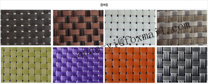 Brown 8X8 Textilene mesh weave fabric dull polish PVC coated mesh fabric 1