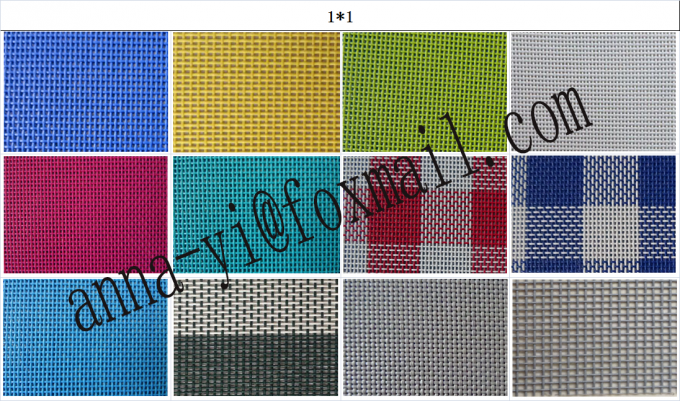 Mix color weave mesh fabric Textilene (PVC Vinyl) 1x1 PVC coated polyester 1