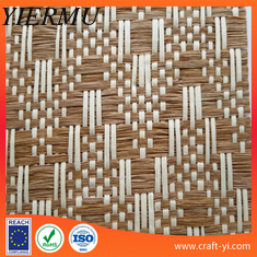 China light brown color natural straw paper material woven fabrics Textiles cloth supplier