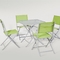 outdoor iron sling textilene mesh fabric folding armless chair and table garden furniture supplier