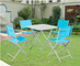 outdoor iron sling textilene mesh fabric folding armless chair and table garden furniture supplier