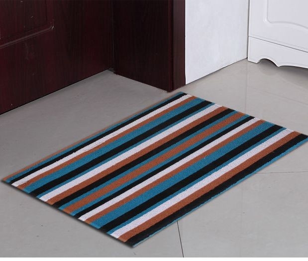 Indoor or outdoor dirt scraping mud waterproof mat Chenise silk foot mat silk ring stripe door non-slip mat 3