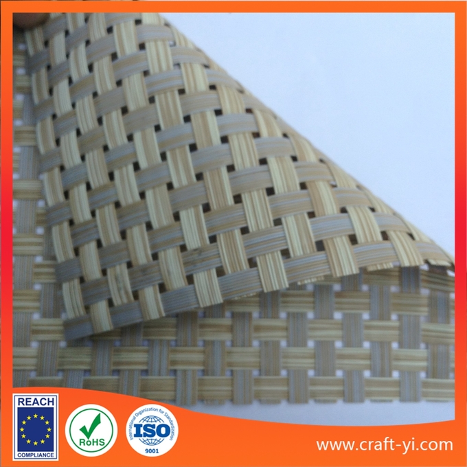 Rattan color 8X8 Textilene mesh weave fabric in PVC coated mesh outdoor fabric 0
